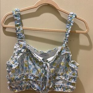 Floral Ruffled Crop Top